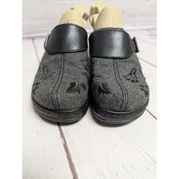 Austin Grey Tapestry Klogs Black Slip Resistant Size 9 - Picture 4 of 8